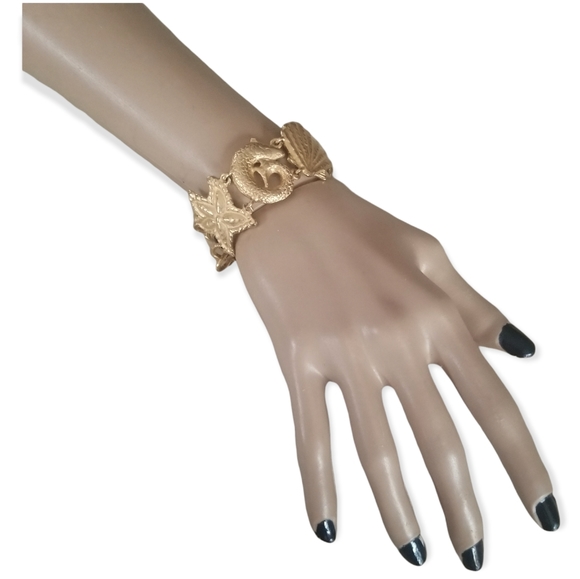 Vintage Diane Von Furstenberg Runway Couture Gold Tone Nautical Bracelet - Picture 12 of 16